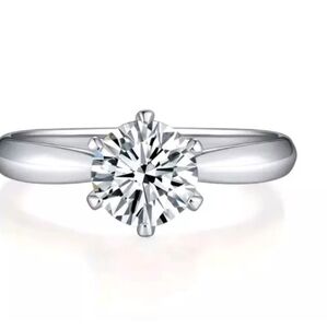 3 Ct Moissanite GRA Certified 925 Sterling Silver Solitaire Engagement Ring